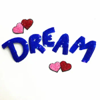 dream&amp;love sequined patches sewing on garment accessories decoration stick embroidery applique patches for clothing