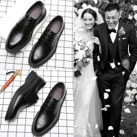 2022新郎內增高結婚禮鞋韓版夏天英倫商務休閑皮鞋男士配西裝伴郎
