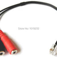 VoiceJoy RJ9 to dual 3.5mm Adapter PC Headset RJ11 adapter 3.5mm to RJ9 adapter for Avaya 4610 4620 RJ9 Headset Adapter
