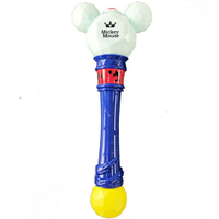 小禮堂 迪士尼 米奇 魔杖造型泡泡槍玩具 電動泡泡槍 吹泡泡機 泡泡棒 (深藍白)