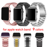Stainless Steel Strap For Apple Watch band 44mm 40mm iwatch series 6 5 4 3 band 42mm 38mm correa wrist link Bracelet Accessorie