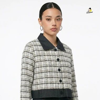 THE NUEPISODE - Nobi Top - Outer Wanita Semi Wool Motif Kotak Elegan