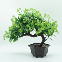 Simulation Flower Bonsai welcome pine bonsai plant table top fake flower ornament