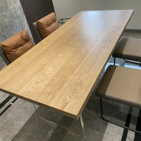 【免運】可開發票 亞克力懸浮餐桌家用現代簡約長方形書桌北歐實木大板桌原木工作臺