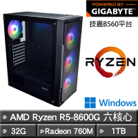 GIGABYTE技嘉 B650平台【異端戰場】R5-8600G六核娛樂效能Win11主機(32G/1TB)