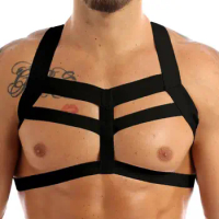 Men Gay Lingerie Cosplay Costume Nylon Body Chest Harness Male Bondage Gear for SM Products Parties Exotic Players BDSM