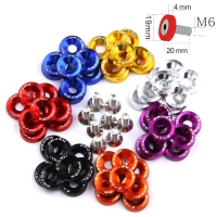 Billet อลูมิเนียม Fender กันชน Washer Bolt ชุดแต่งสกรูเครื่องยนต์เบย์, 1 ชุด, สลักเกลียว JDM M6x20mm