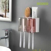 【Deal hot]】 Giá Treo Bàn Chải Đánh Răng, Kệ Nhà Tắm Để Đồ Kèm 2 Cốc Ecoco 1924 Thông Minh Tiện Lợi M