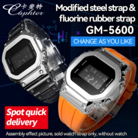 Quick-release Metal Watchband Steel Bracelet Strap Fluororubber Watch Band For Casio For G-SHOCK Men's GM5600 GM-5600B