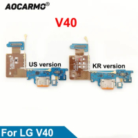 Aocarmo For LG V40 ThinQ Type C USB Charger Dock Charging Port Connector Bottom Mic Microphone Circuit Board Flex Cable