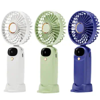 Rechargeable Mini Fan Adjustable Handheld Fan With LED Display Multipurpose Mini Personal Fan Electric Table Fan With 5 Speed