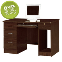 書桌【YUDA】胡桃 全木心板 4尺 書桌/寫字桌/工作桌/電腦桌 K3F 243-4