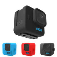 Soft Silicone Case for GoPro Hero 11 Black Mini Tempered Glass Lens Protector Protective Film Cover for GoPro11 Mini Accessories