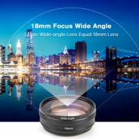 USKEYVISION WLZ-10 Wide Angle and Macro Lens for Sony ZV-E10 Camera,18mm Wide Angle/ 10X Macro 2-in-1 Attached Lens Kit