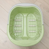 家用塑料洗腳盆洗腳桶足浴盆高深按摩桶過小腿帶滾輪養生泡腳桶