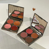 บลัชออนผงสี่สี บลัชออนลิปสติก เนื้อนุ่มและเบา สะท้อนแสง สีต่างๆ อเนกประสงค์ L3P2