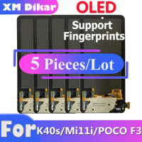 5 PCS New OLED For Redmi K40s K40 Pro For Xiaomi POCO F3 Mi 11i M2012K11AG LCD Display Touch Screen Digitizer Assembly