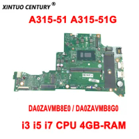 DA0ZAVMB8E0 / DA0ZAVMB8G0 for Acer Aspire A315-51 A315-51G Laptop Motherboard with i3 i5 i7 CPU 4GB-RAM DDR4 100% test work
