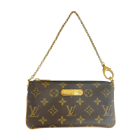 【二手名牌BRAND OFF】LOUIS VUITTON LV 路易威登 棕色 原花 帆布 Pochette Milla MM 肩背包 M60094