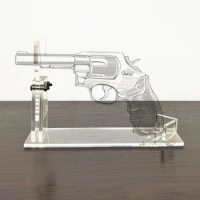 1 Pcs Rak Paparan Pistol Akrilik Fesyen Telus Pendakap Rak Pistol Sesuai Untuk Rak Penyimpanan Dapur Rumah Dan Bilik Mandi