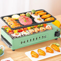220V Barbecue Oven Double-layer Electric Oven Household Smokeless Electric Oven Non Stick Electric Baking Pan Separable Oven