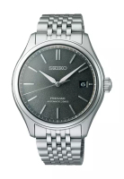 Seiko 精工 Presage 經典系列日期顯示「Sensaicha」灰綠色錶盤不鏽鋼錶帶自動手錶 SPB465J1