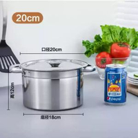 內地直送 - 304不銹鋼桶 商用帶蓋湯桶圓桶 大容量儲水桶 鹵肉桶湯鍋