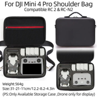 For DJI Mini4 Pro Storage Bag DJI Rc Remote Controller Portable Carrying Box Black Case Handbag Smart Controller Accessories Bag