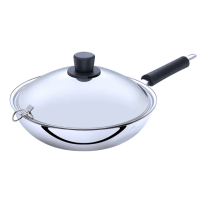 【Buffalo 牛頭牌】牛頭鋼萬用深炒鍋30cm(IH.電磁爐適用 304不鏽鋼 平底鍋 中華鍋)