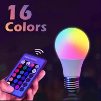 LED LAMP BULB E27 DIMMABLE 16 COLORS RGB LIGHT BULB 220V LED MAGIC BULB SPOT LIGHT SMART RC LED RGBW