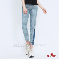 BRAPPERS 女款 Boy friend系列-中低腰彈性八分反摺褲-雪花藍