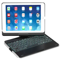 Rotatable Backlit Keyboard Case for iPad 5th 6th Gen 2018 Pro 9.7 Wireless Bluetooth Keypad Swivel Case for iPad Air1 Air2 9.7in
