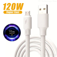สาย USB Micro, การชาร์จอย่างรวดเร็ว 120W, อุปกรณ์เสริมโทรศัพท์ Android, สายชาร์จ USB, เข้ากันได้กับ 