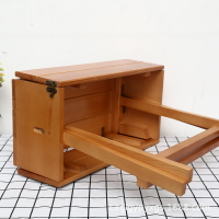 餐桌 實木折疊餐桌創意手提便攜式燒烤野餐桌戶外可拆卸木質兩用折疊桌
