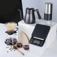 Pour Over Coffee Maker Set | Kit Includes 40 OZ Gooseneck Kettle with Thermometer, Coffee Mill Grinder