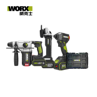 【WORX 威克士】工程打拼三寶組 20V 無刷鋰電鎚鑽+砂輪機+起子機 WU388/WU806/WU291D（WU952）(WU952)