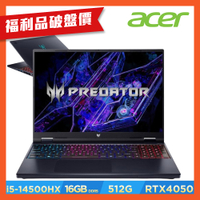 (福利品)Acer 宏碁 Predator Helios Neo PHN16-72-51ME 16吋電競筆電(i5-14500HX/16GB/512GB/RTX4050/Win11)