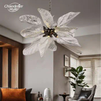 Modern Glass Chandeliers Nordic LED Gold Black Hanging Lamps for Ceiling Living Room Bedroom Dining Room Pendant Lights