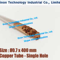 (100PCS/LOT) 0.7x400MM EDM Copper Tube Single Hole, Copper EDM Tubing Electrode Tube Single Channel, Diameter 0.7mm, 400mm Long