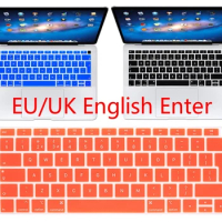 Euro UK English Keyboard Skin Cover for 2018 New Macbook Air 13 inch Keyboard Cover Protector for MacBook Air 13 Inch 2018