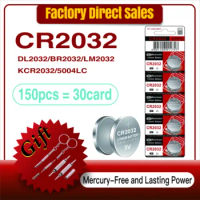 150PCS 210mAh CR2032 CR 2032 DL2032 ECR2032 3V Lithium Battery For Watch Toy Calculator Car Key Remote Control Button Coin Cells
