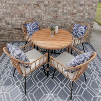 5 Pieces Outdoor Patio Dining Table and Chairs Set Garden Furniture Sets Balcony Backyard Garden Chairs Patio