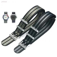 18 20mm 22mm Nylon Canvas Strap Men ZULU Sport Watch Band Bracelet for Omega Seamaster 300 Speedmaster for 007 James Bond Rolex