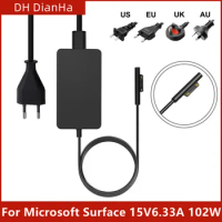For Microsoft Surface Book 2/3 1798 Charger 102W 15V 6.33A Surface Laptop4/3/2 Go3/2/1 Pro9/8/7/6/5/4/X Power Adapter Supply