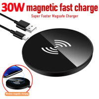 30W Magnetic Wireless Charger Macsafe Fast Charging Pad Stand for iPhone 14 13 12 Pro Max 11 Airpods Phone Chargers Dock Station