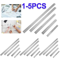150mm/500mm Metal Scale Stainless Steel Straight Ruler Measuring Stationery Drafting Accessory Hand Tool School Office Supplies