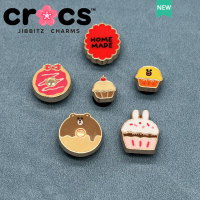 Phụ Kiện Giày Charm Crocs, Charm Gấu Và Thỏ Dễ Thương, Thiết Kế Kim Loại, Chủ Đề Bánh