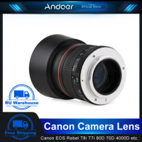 Andoer Camera Lens Large Aperture Full Frame for Canon EOS Rebel T8i T7i T6 T3i T2i 4000D 2000D 1300D 850D 800D 600D 90D 80D 70D