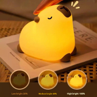 1PC Capybara Night Light Rechargeable Pat Lamp Children'S Bedside Eye Protection Sleep Lamp Birthday