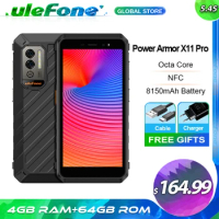 Ulefone Power Armor X11 Pro Rugged Phone 8150 mAh 4GB 64GB Waterproof Smartphone NFC Octa Core 2.4G/5G WiFi Mobile Phones